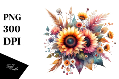 Colorful Sunflower, PNG Product Image 1