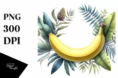 Watercolor Banana Sticker Clipart Product Image 1