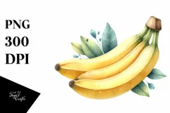 Watercolor Banana Sticker Clipart Product Image 1