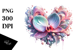 Abstract Vibrant Orchid Diamond Heart PNG Product Image 1