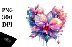 Abstract Vibrant Orchid Diamond Heart PNG Product Image 1