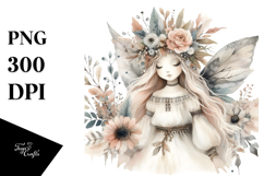 Washed Watercolor Whimsical Fairy, Transparent PNG Product Image 1