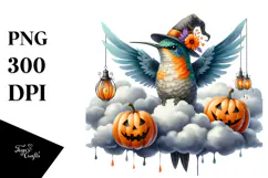 Hummingbird in Halloween PNG Product Image 1