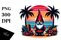 Retro Tropical Gnome Sunset, 20 oz Tumbler Product Image 1