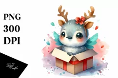 Expressive Baby Reindeer Hummingbird PNG Product Image 3