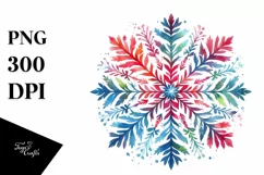 colorful Christmas Snowflake PNG Product Image 3