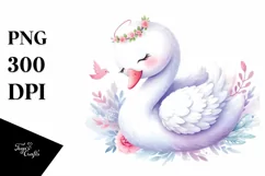 colorful Swan on White Background | Sublimation | Clipart Product Image 3