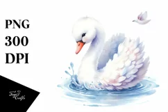 colorful Swan on White Background | Sublimation | Clipart Product Image 1