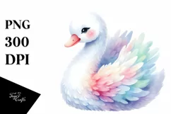 colorful Swan on White Background | Sublimation | Clipart Product Image 1