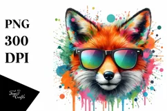 Quirky Colorful Fox Sticker Art | Sublimation | Clipart Product Image 3