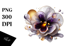 Abstract Golden Pansy PNG Product Image 1