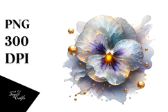 Abstract Golden Pansy PNG Product Image 1