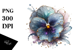 Abstract Golden Pansy PNG Product Image 1