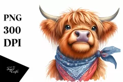 Cow Bandana Enthusiastic Goofy Sublimation Clipart Product Image 3