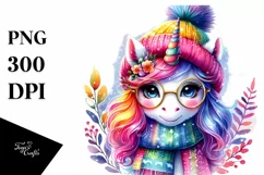 Vibrant Unicorn Winter PNG Product Image 7