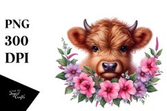 Colorful Baby Highland Cow Clipart Product Image 1