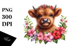 Colorful Baby Highland Cow Clipart Product Image 3