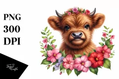 Colorful Baby Highland Cow Clipart Product Image 3