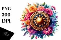 Vibrant Flower Seal | Sublimation | Clipart Product Image 1