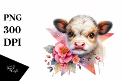 Cute Baby Highland Cow | Sublimation | Clipart Product Image 1