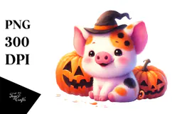 Simple Drawing Cute Baby Pig Halloween | Sublimation | Product Image 1