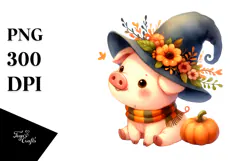 Simple Drawing Cute Baby Pig Halloween | Sublimation | Product Image 1