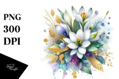 Vibrant Snowdrop Bouquet | Sublimation Clipart Product Image 1