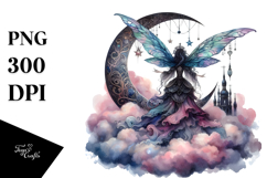Gothic Fairy on Cloud, Transparent PNG Product Image 1