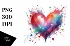Spring Heart Paintbrush Digital Painting PNG Product Image 1