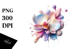 Pastel Orchid Watercolor PNG Product Image 1