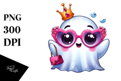 Adorable Ghost with Glam Accessories, Transparent PNG Product Image 1