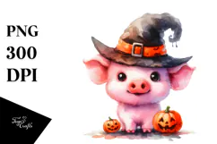 Simple Drawing Cute Baby Pig Halloween | Sublimation | Product Image 1