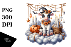 Cow with Hanging Candles Watercolor PNG Product Image 1