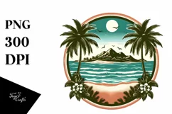 Tropical Beach Island Clipart | Sublimation | Clipart Product Image 1