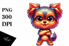 Colorful Baby Yorkshire Terrier Clipart Product Image 3