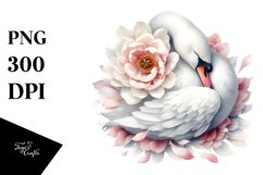 Sleeping Swan covered by Petals | Sublimation | Clipart Product Image 3