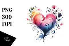 Heart Paintbrush Style PNG Product Image 1