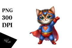 Colorful Baby Cat Hero Posing | Sublimation Clipart Product Image 3