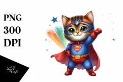 Colorful Baby Cat Hero | Clipart Product Image 3