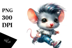 Expressive Baby Mouse Running, Transparent PNG Product Image 1