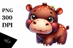 Colorful Baby Hippo Plush Clipart Product Image 3