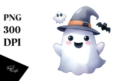 Simple Funny Halloween Ghost Clipart Product Image 1
