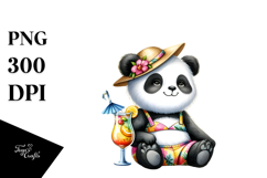Cute Panda in Beachwear PNG Product Image 1