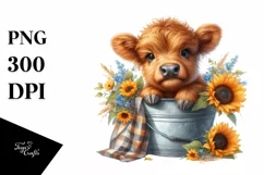 Cute Baby Highland Cow, PNG Product Image 3