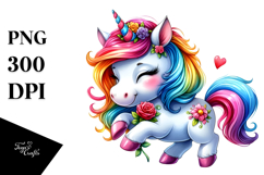 Funny Cute Unicorn, PNG Product Image 1