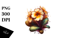 Shiny Primrose Watercolor Splash Clipart Product Image 1