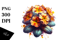 Shiny Primrose Watercolor Splash Clipart Product Image 1