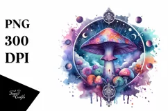Vibrant Celestial Mushroom for Tarot, PNG Product Image 7