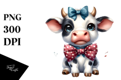 Funny Cow with Bow and Tie, Contempt PNG Product Image 1