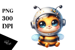 Cute Baby Bee with Astronaut Helmet, Transparent PNG Product Image 1